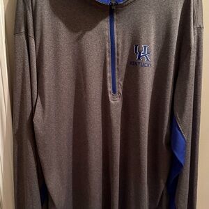 UK Gray and Blue Men's Quarter-Zip Sweatshirt